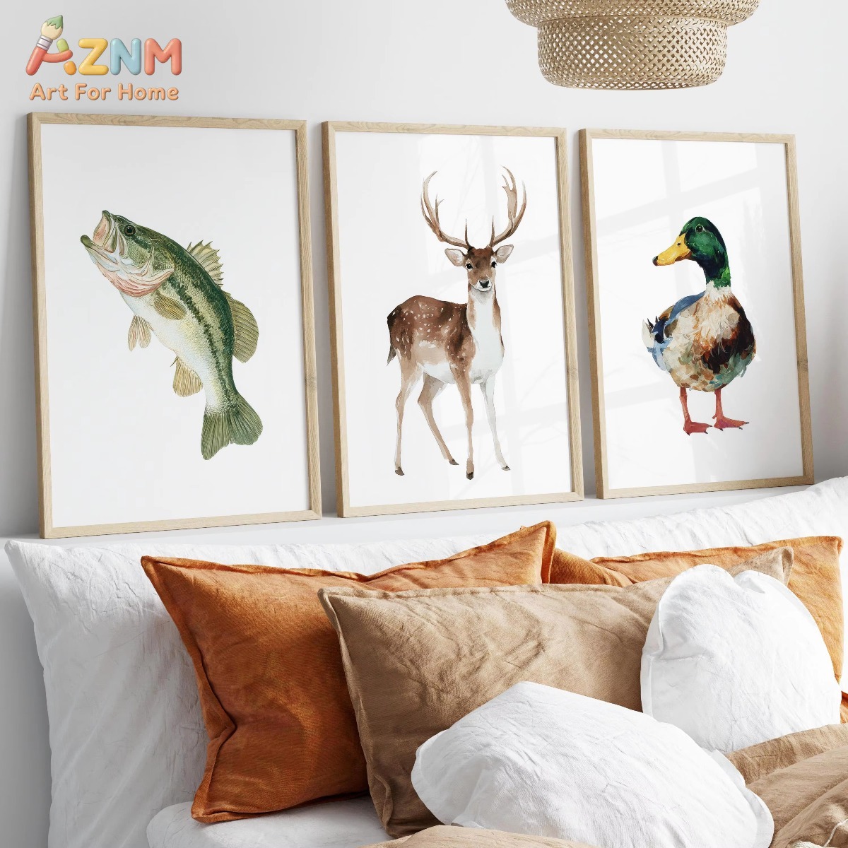 Hunting Outdoor Decor - AZNM Akwarelowy Plakat Artystyczny z Motywem