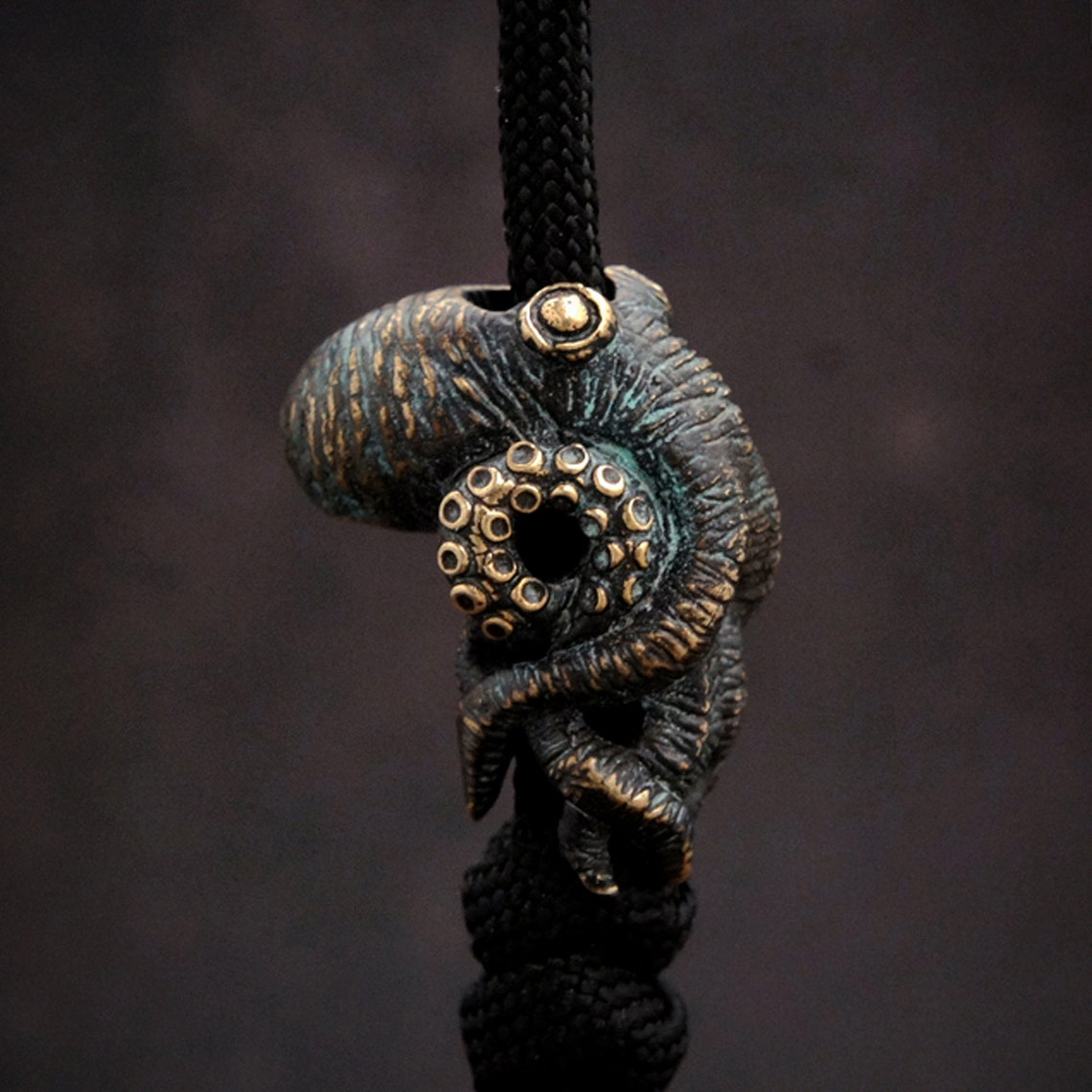 Paracord Survival Bracelet - Ośmiornica mosiężny nóż koraliki Outdoor EDC