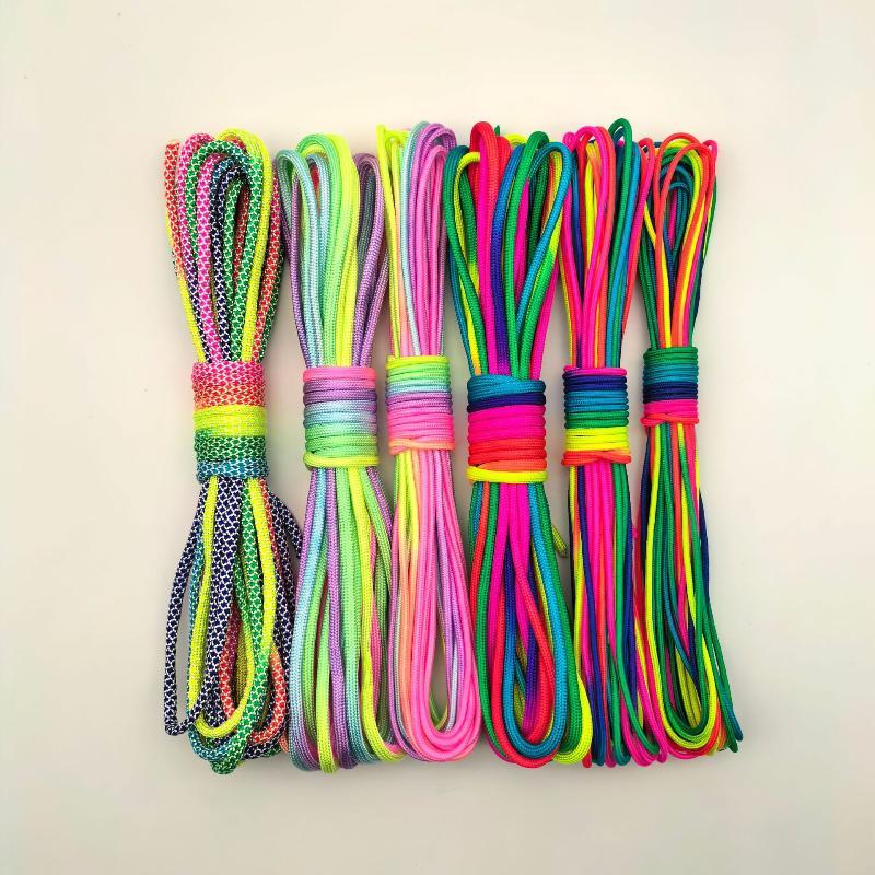 Paracord Survival Bracelet - Sznurek Paracord Tęczowy 2mm/3mm/4mm 7 Nitek