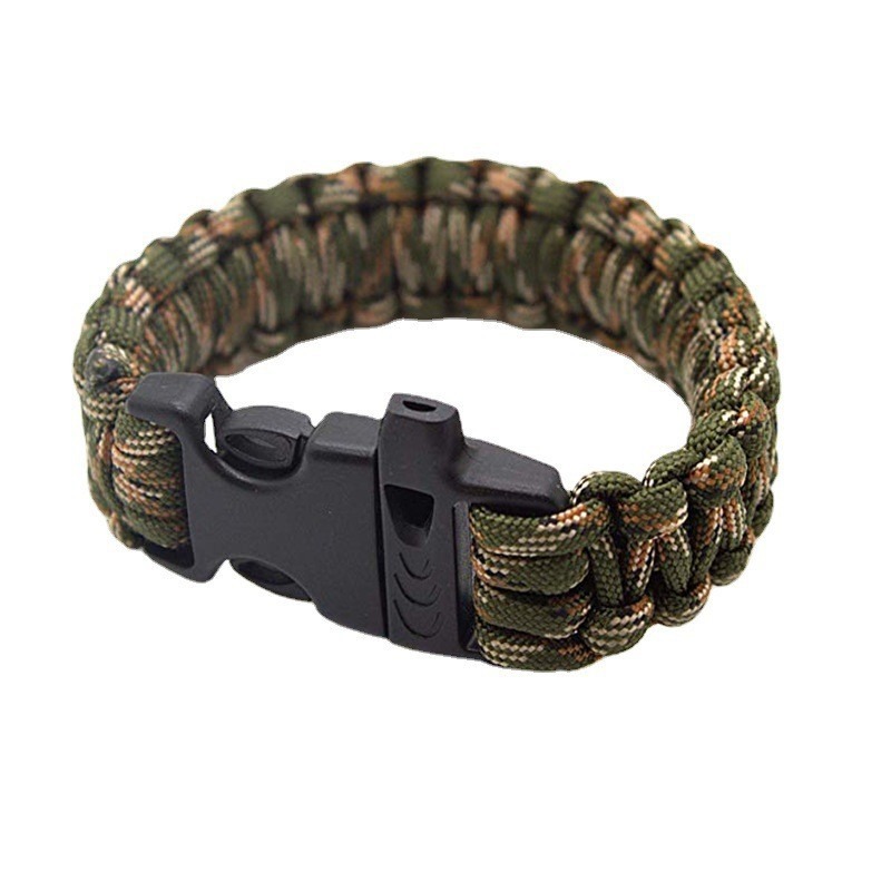 Paracord Survival Bracelet - Bransoletka z paracordu z gwizdkiem, siedmiożyłowe