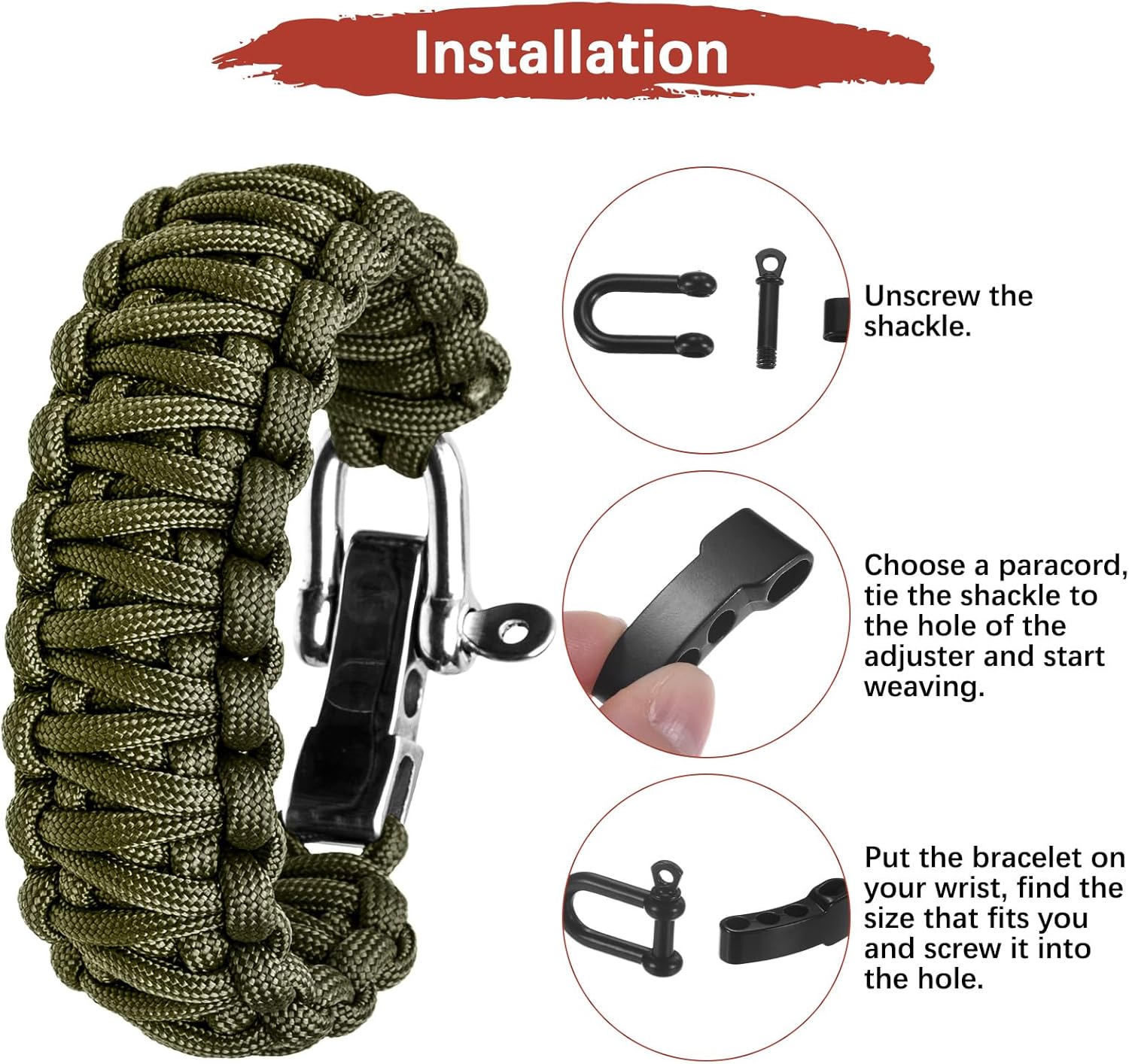 4/10 szt. Klamry do bransoletk – Paracord Survival Bracelet recenzja i cena