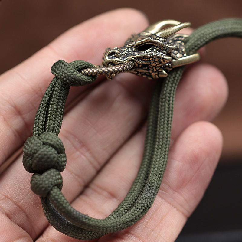 Głowa smoka mosiężna klamra ED – Paracord Survival Bracelet recenzja i cena