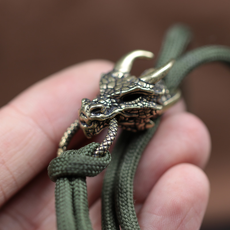 Głowa smoka mosiężna klamra ED – Paracord Survival Bracelet recenzja i cena